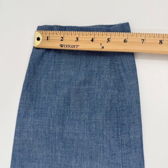 J Crew Pants Women 8 Blue Chambray Drawstring Cotton Tapered Coastal Lagenlook - Picture 10 of 11